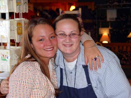 Madison Georgia --Savannah and April work at The Madison Gift Mart and Cafe where we thoroughly enjoyed our first meal of the trip. Round America 2003. Day 1 - 2003-04-01