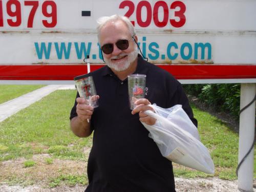 Fort Myers Florida: Bill Windsor at Tervis Tumbler in Fort Myers Florida - Round America 50-State Trip 2003. 