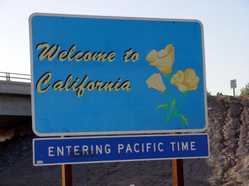 California Border - Round America 50-State Trip.